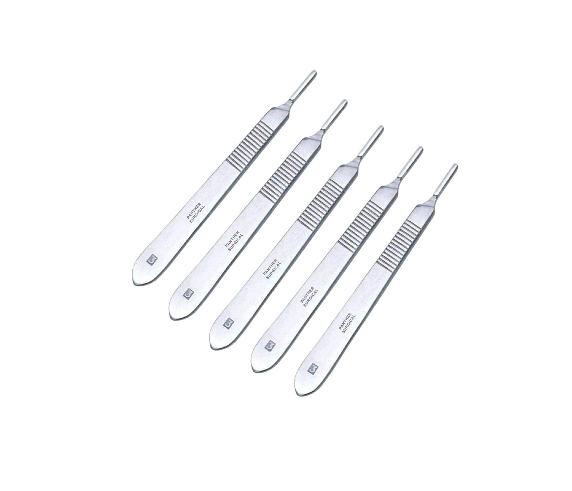 Precision stainless steel scalpel handles, ideal for modeling.